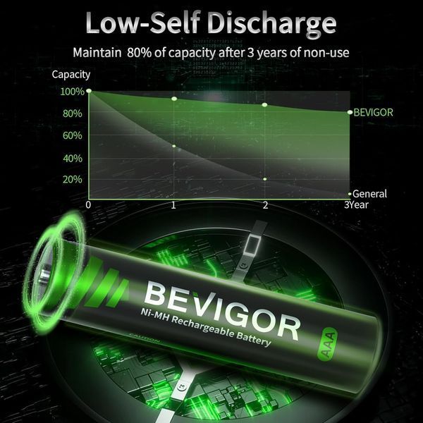 Аккумуляторы Bevigor AAA 1100 мАч 8шт V2783 фото