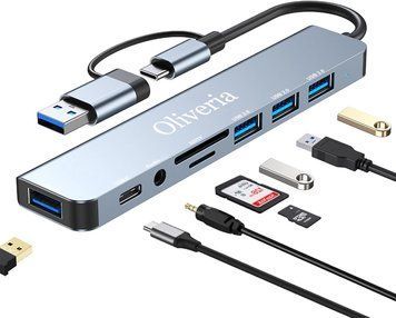 USB C 3.0 Hub многопортовый адаптер USB C 8 в 2 G3194 фото
