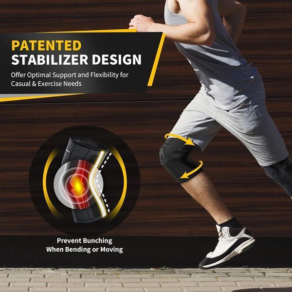 Компрессионный бандаж на колено с боковыми стабилизаторами CAMBIVO Knee Support XL (2 шт. в упаковке) G2419 фото