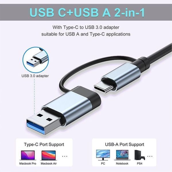 USB C 3.0 Hub многопортовый адаптер USB C 8 в 2 G3194 фото