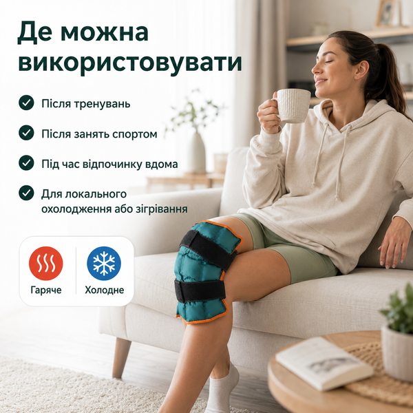 Многоразовый горячий и холодный компресс RAINBOW для колена с регулируемыми ремнями G5913 фото