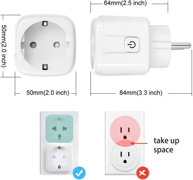 Електрична розетка для розумного будинку 16A ZigBee Tuya WiFi EU V1874 фото
