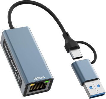Адаптер 2.5G USB A/USB-C до Ethernet 2в1  Omivine V1166 фото