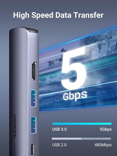 Концентратор USB-C 5 в 1 UGREEN G2042 фото