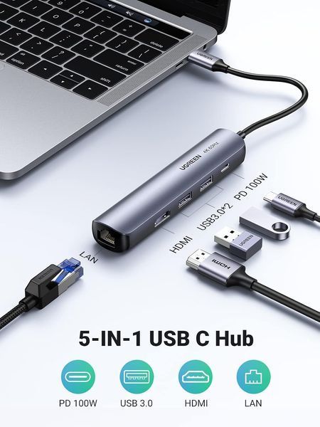 Концентратор USB-C 5 в 1 UGREEN G2042 фото