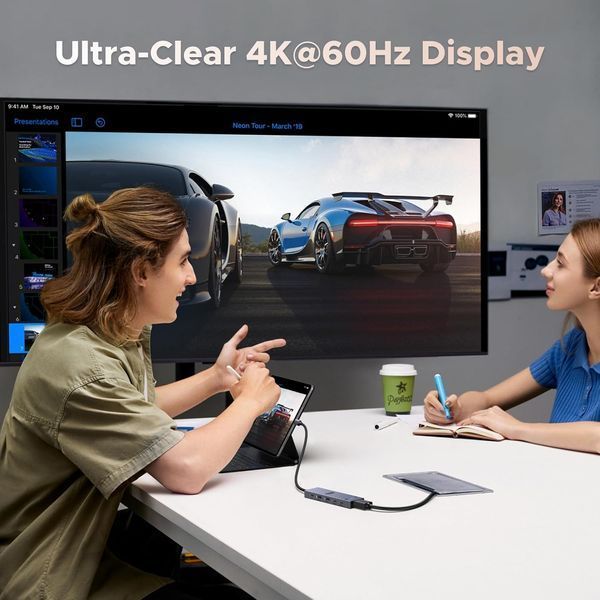 Концентратор UGREEN Revodok Pro USB-C 6 в 1 10 Гбит/с USB C 3.2 и USB-A 3.2 4K 60 Гц HDMI G2429 фото