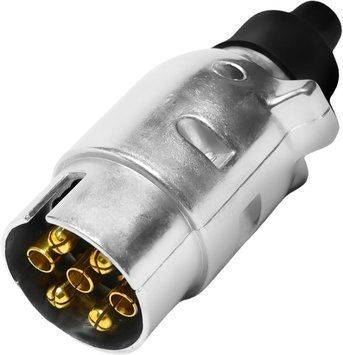 Роз'єм для причепа 7-контактний круглий (вилка) 12V алюмінієвий вологозахищений V4240 фото
