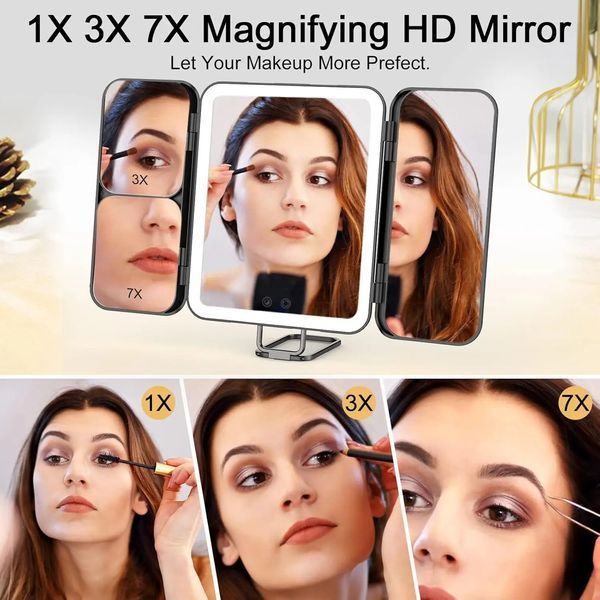 Дзеркало для макіяжу Micacorn зі збільшенням 1х 3х 7х G2207 фото
