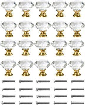 20 мм хрустальные стеклянные ручки для дверей IDIDOS(20шт) V1326 фото