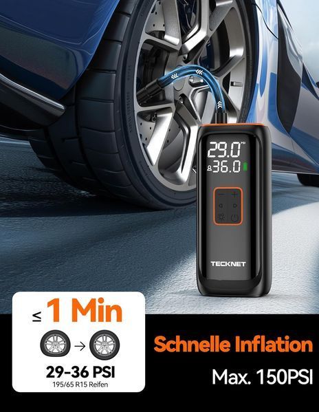 Компрессор для накачки шин TECKNET 6000mAh V1333 фото