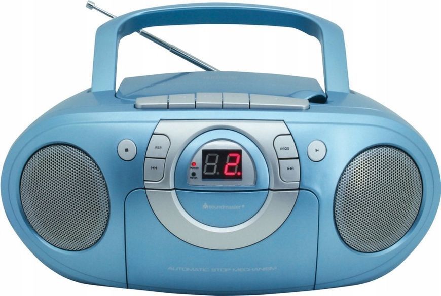 CD бумбокс Soundmaster SCD5100BL з FM-радіо (блакитний) m018-2 фото
